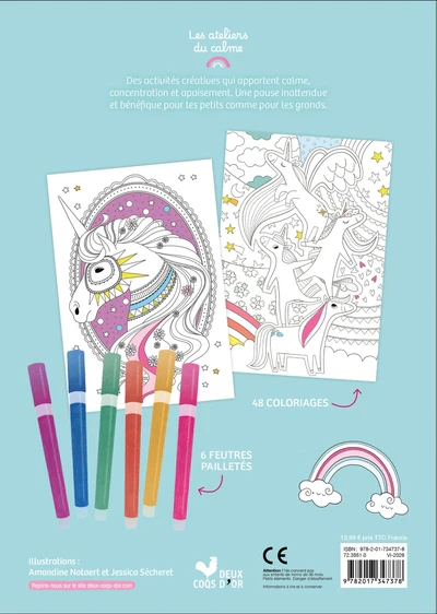 Coloriages Fabuleuses licornes - avec feutres pailletés - Image 2