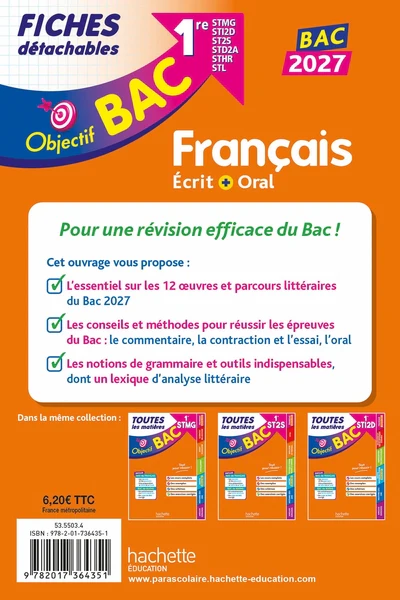 Objectif BAC 2027 Fiches détachables Français 1res STMG - STI2D - ST2S - STL - STD2A - STHR - Image 30