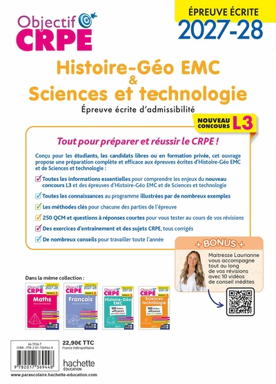 Objectif CRPE 2027-2028 - Histoire Géographie EMC, Sciences et technologie - Épreuve écrite - L3 - Image 18