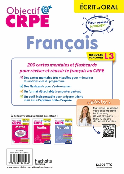 Objectif CRPE 2027-2028 - Français - 200 cartes mentales et flashcards - Écrit et oral - L3 - Image 24