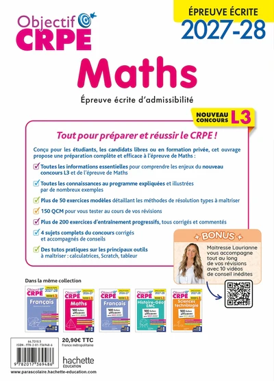 Objectif CRPE 2027-2028 - Maths - Épreuve écrite d'admissibilité - L3 - Image 2