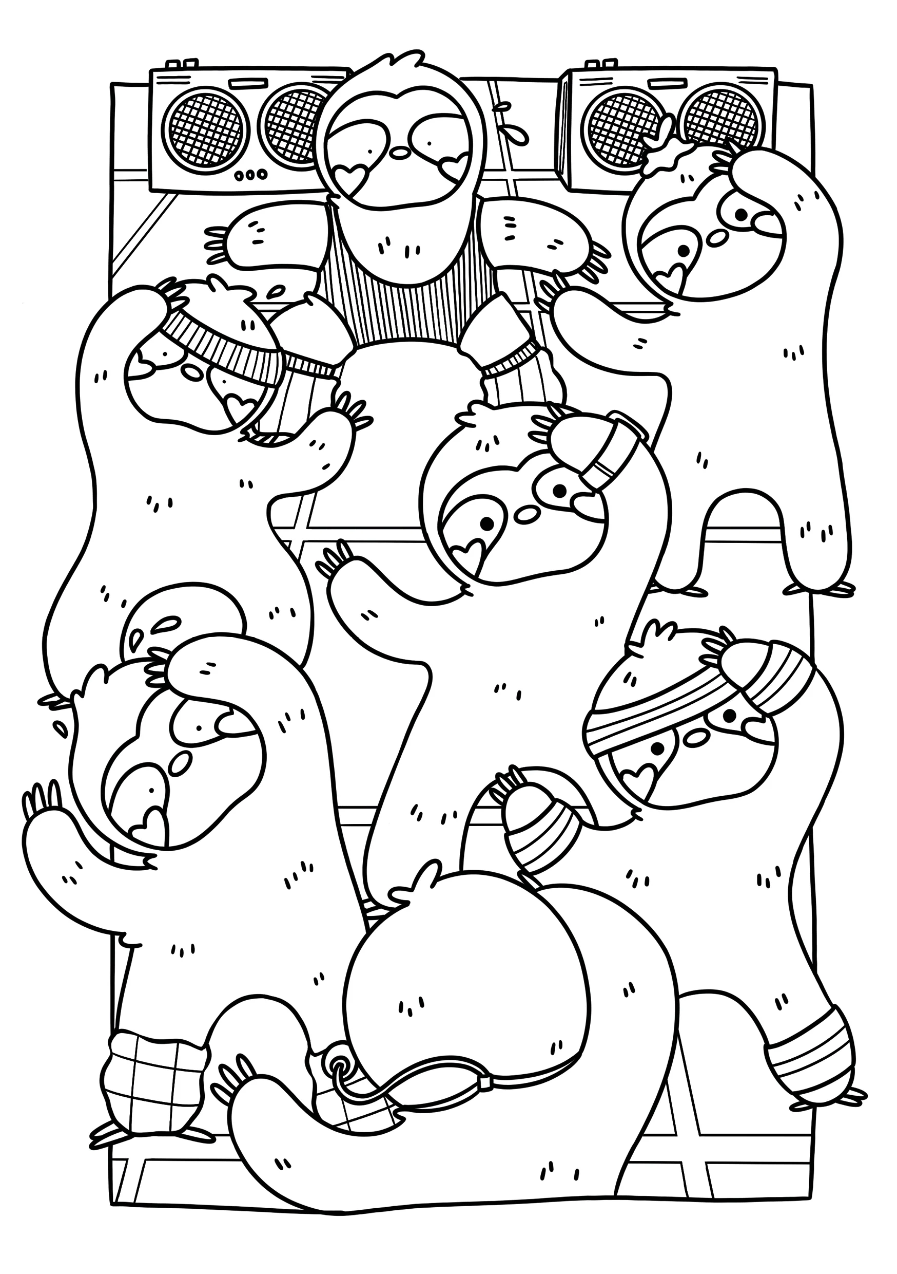 Coloriages - Adorables paresseux - Image 2