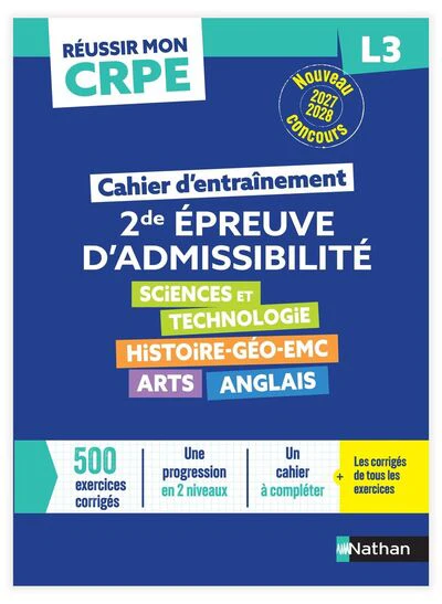 Réussir mon CRPE Cahier d'entrainement seconde épreuve écrite d'admissibilité L3 - 2027 2028 - Image 3