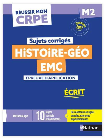 Réussir mon CRPE - Histoire Géographie EMC épreuve d'admissibilité M2 écrit 2027 - Image 2