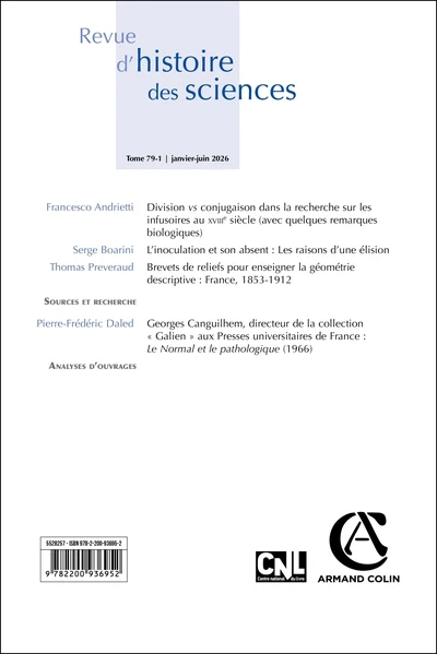 Revue d'histoire des sciences n°79 1/2026 - Image 2