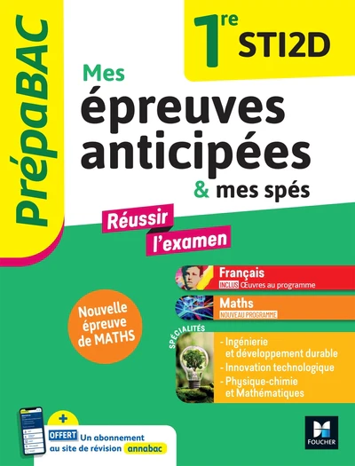 Prépabac - Mes épreuves anticipées Français et Maths +  mes spé - 1ere STI2D - Image 2