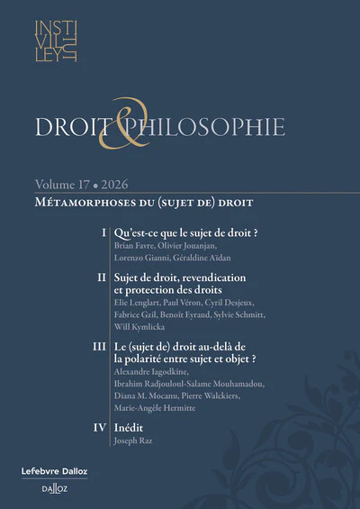 Droit & Philosophie - Volume 17 - Métamorphoses du (sujet de) droit - Image 3