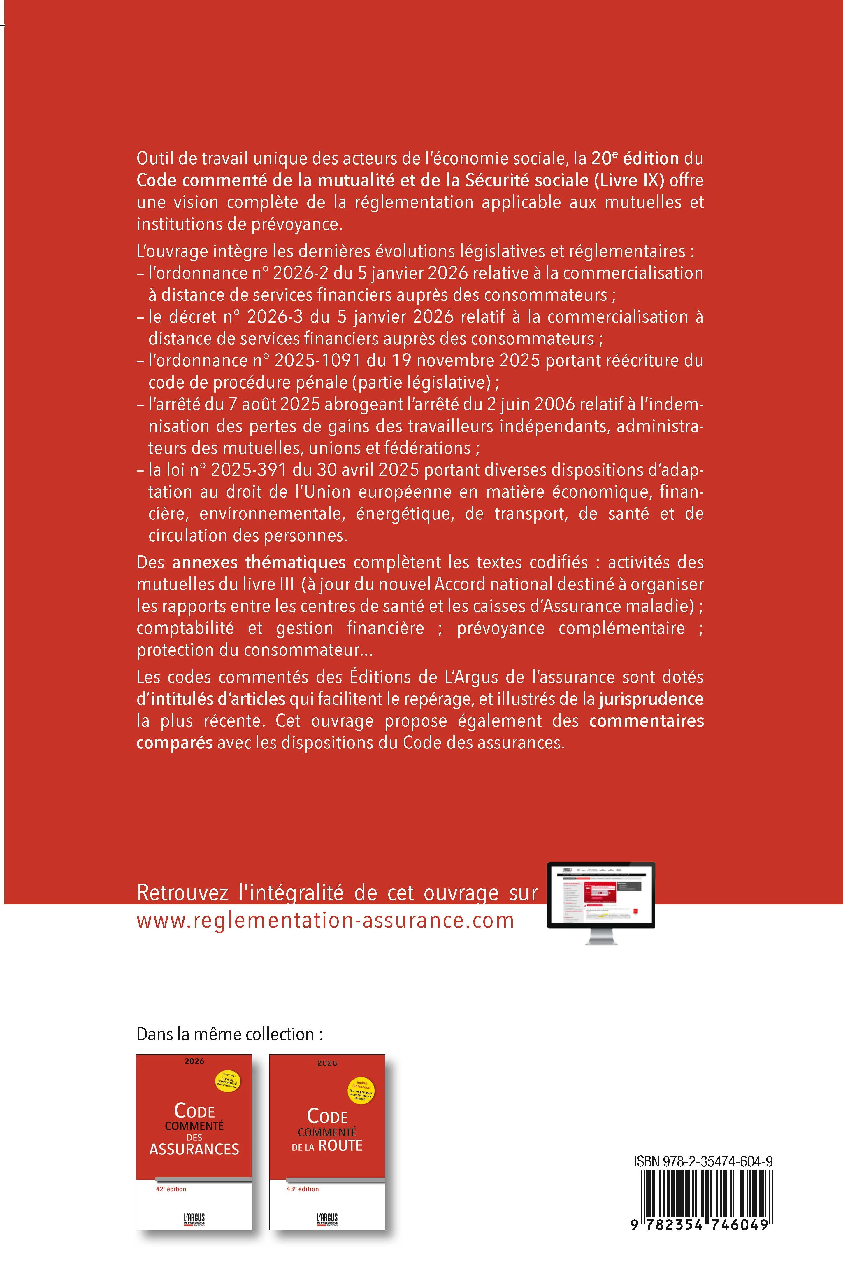 Code commenté de la mutualité 2026 - Code de la Sécurité Sociale (Livre IX) - Image 4