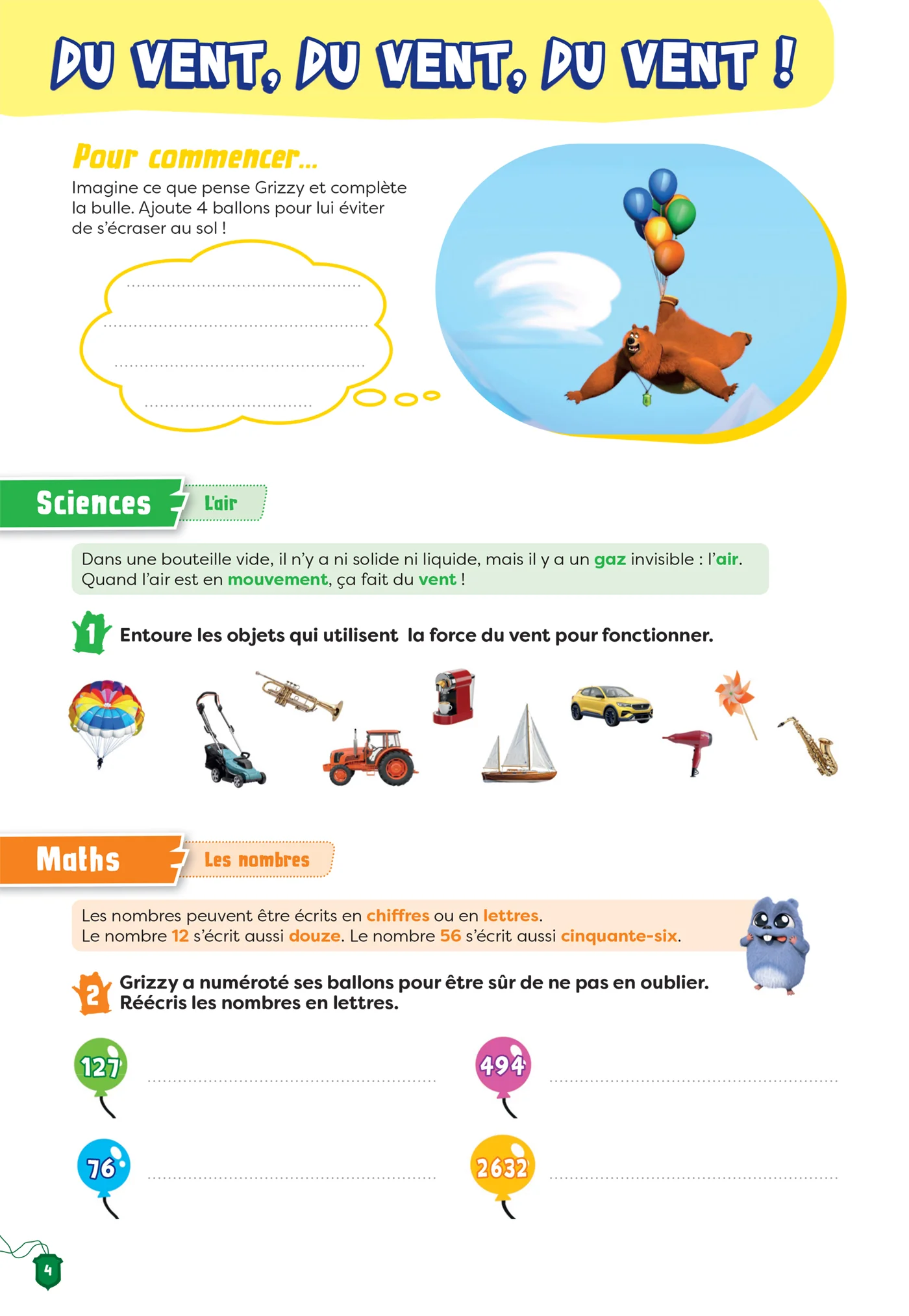 Cahier de vacances Grizzy et les lemmings - CE2 vers le CM1 - Image 15