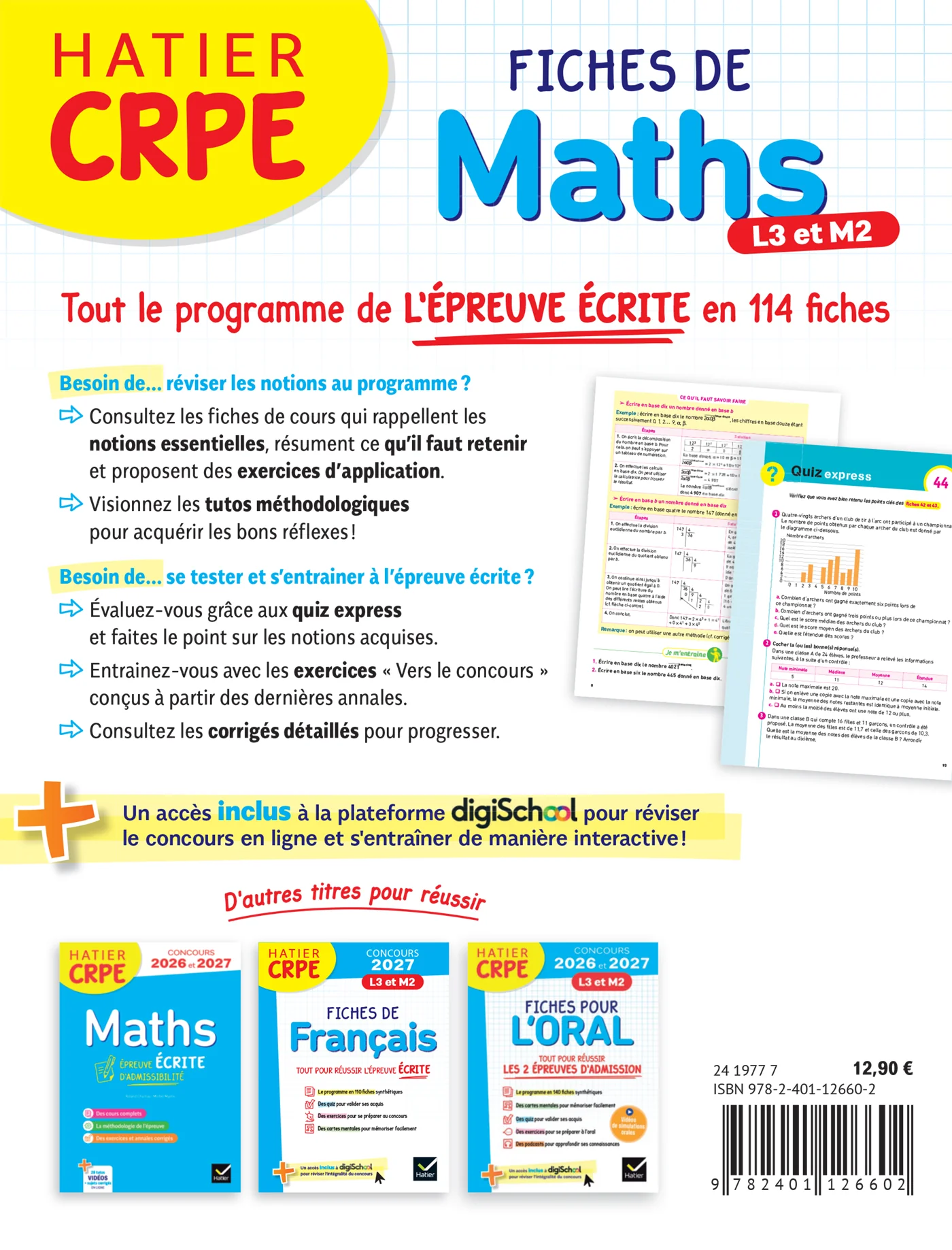 Hatier CRPE - Fiches de Maths - Epreuve écrite d'admissibilité - 2027 - L3 et M2 - Image 2