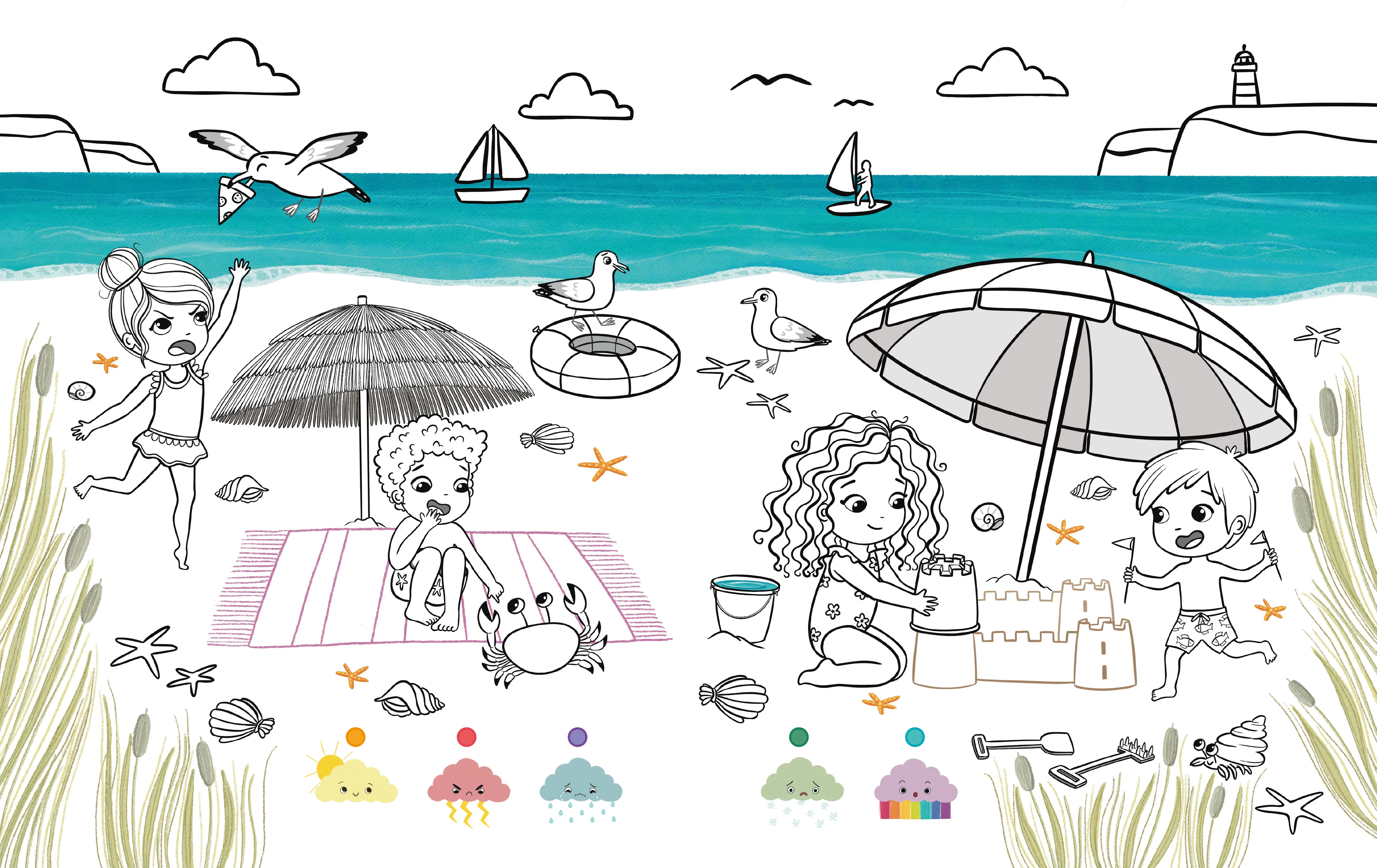 Je colorie les émotions des vacances - Avec stickers - Image 2