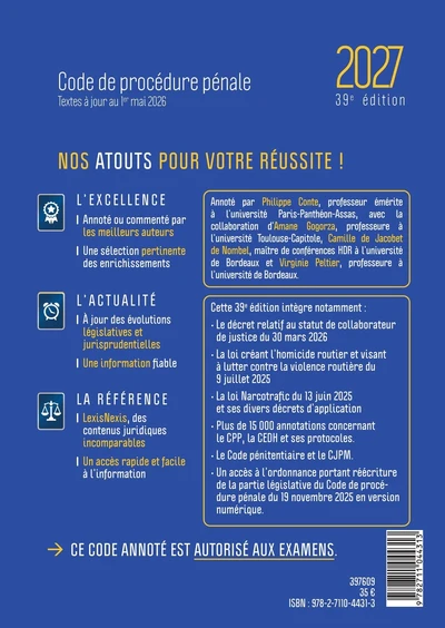 Code de procédure pénale 2027 Jaquette  Panthère - Image 4