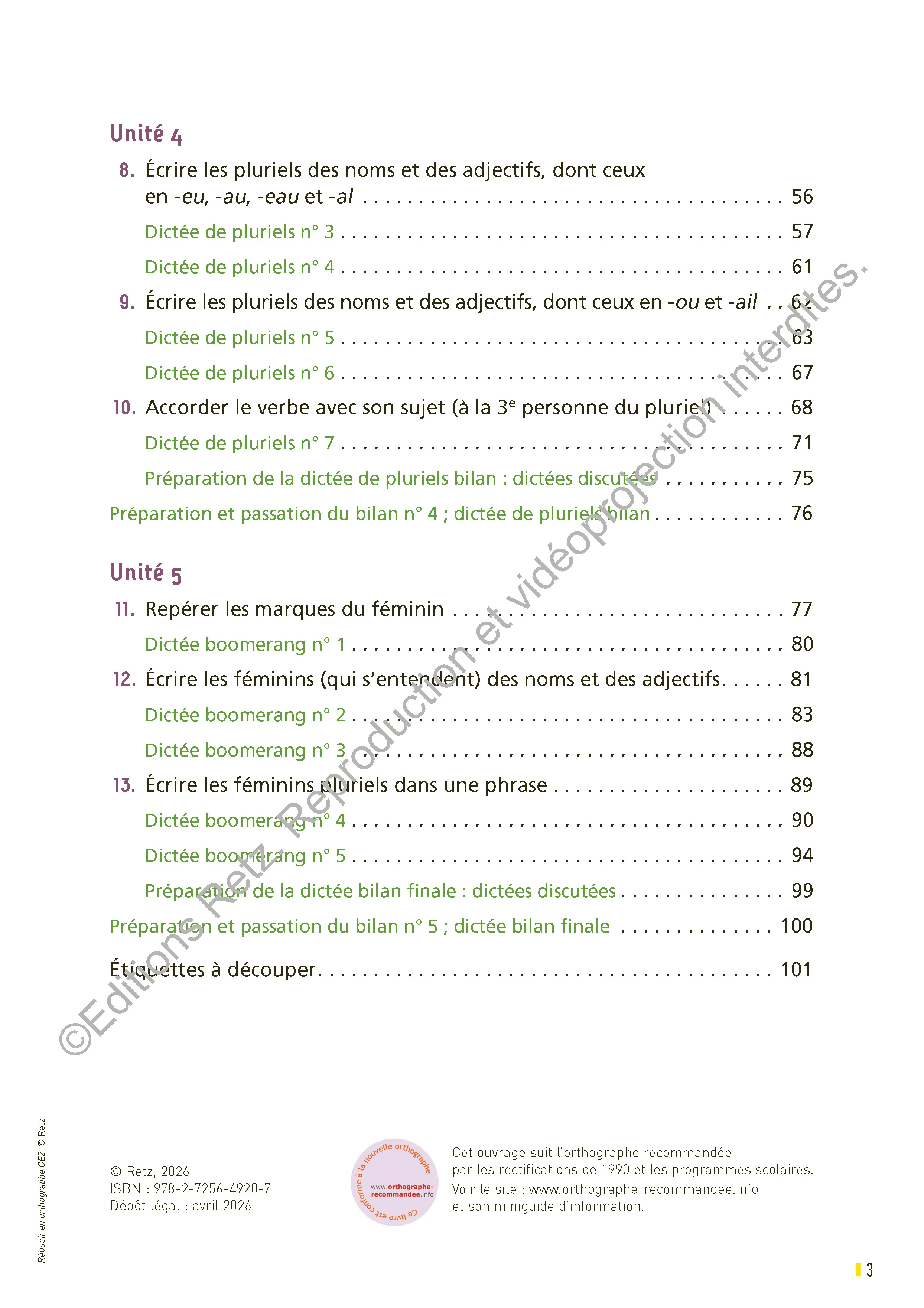 Réussir en orthographe CE2 - cahier de l'élève - programme 2025 - Image 11