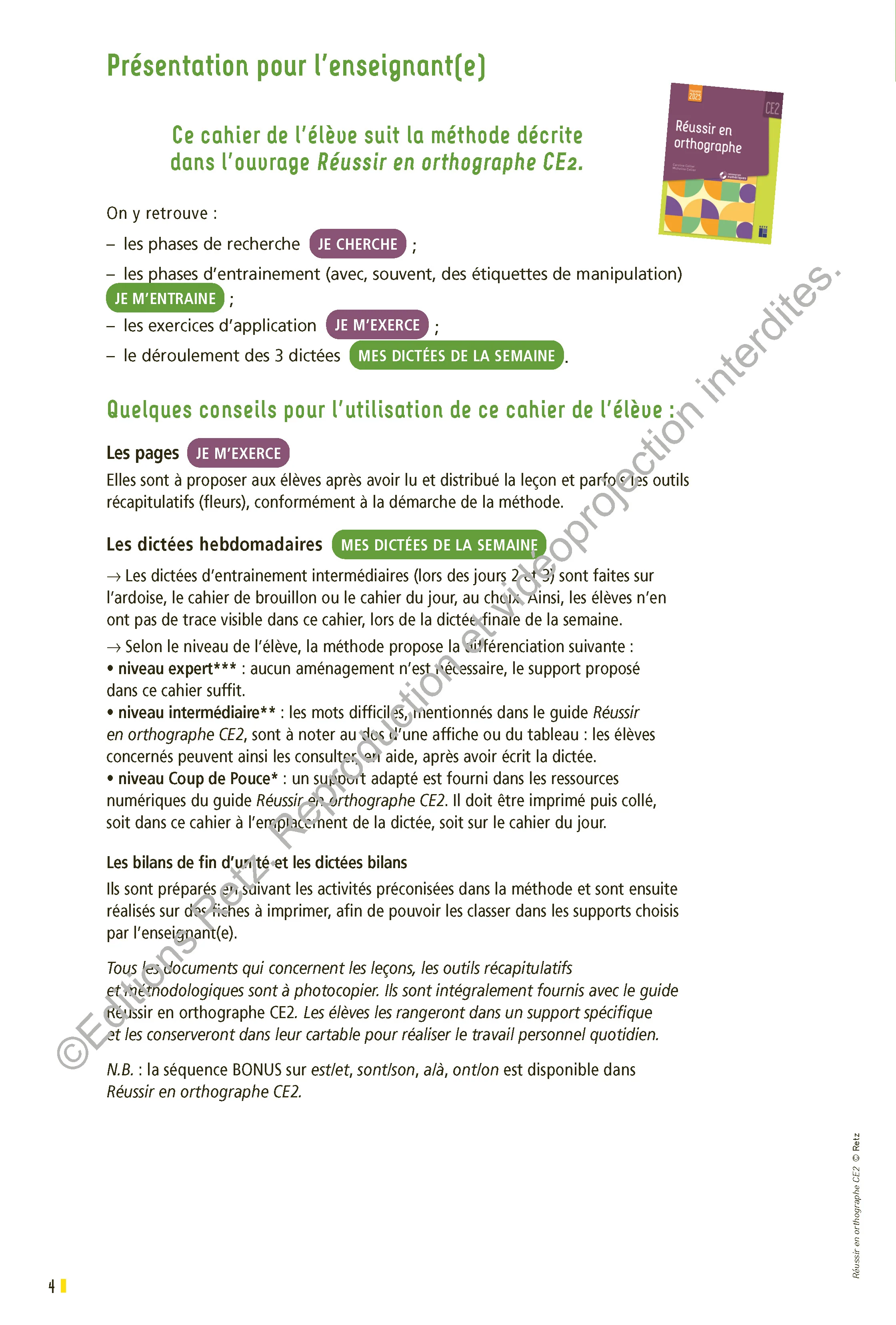 Réussir en orthographe CE2 - cahier de l'élève - programme 2025 - Image 12