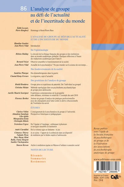 RPPG 86 - L'analyse de groupe au défi de l'actualité et de l'incertitude du monde - Image 6