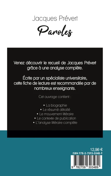 Paroles de Jacques Prévert (fiche de lecture et analyse complète de l'oeuvre) - Image 6