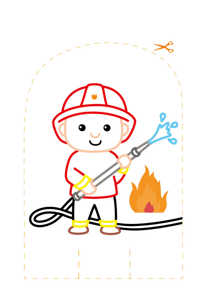 Je colorie et je découpe - Les pompiers et la police - Image 2