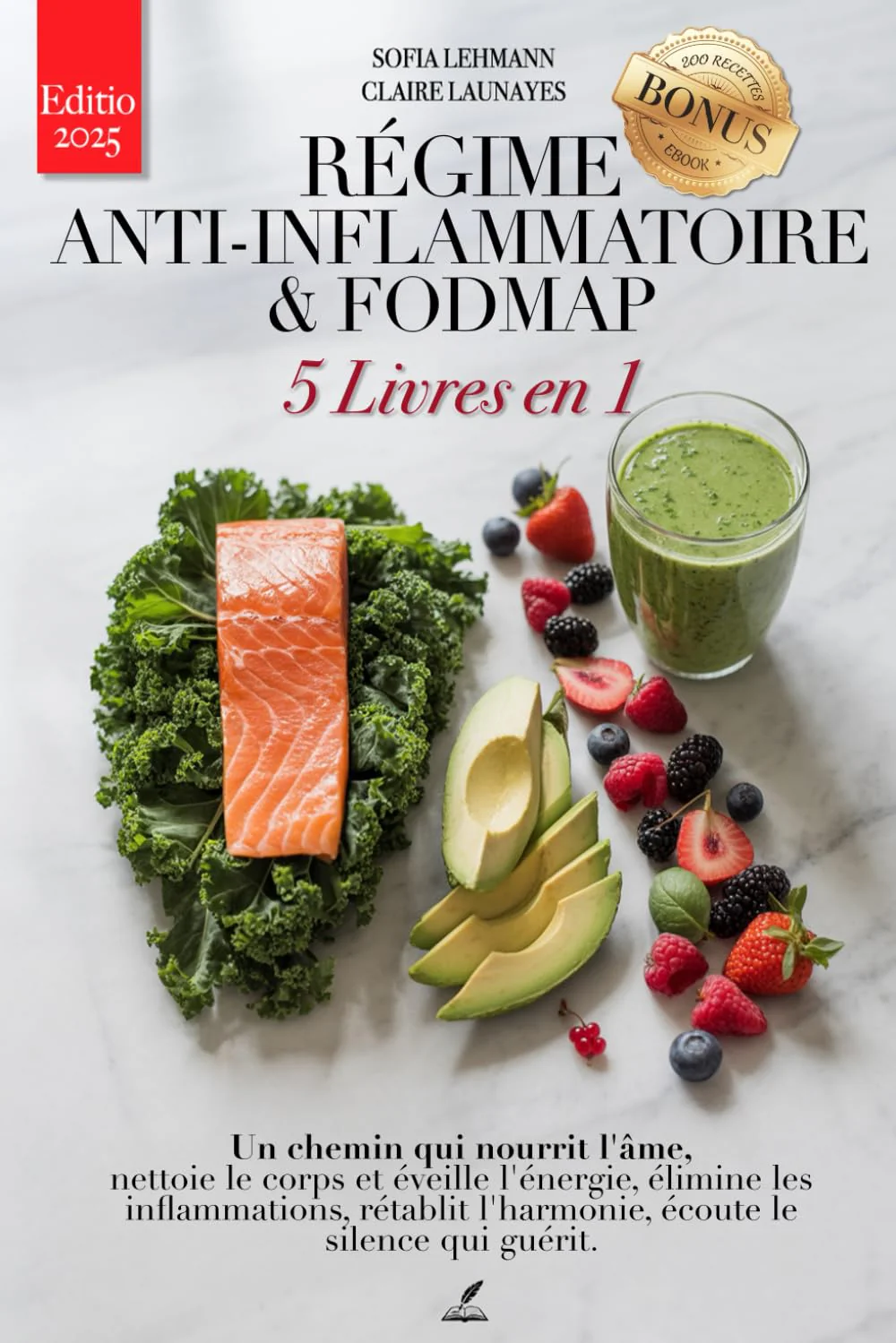 RÉGIME ANTI-INFLAMMATOIRE & FODMAP: 5 LIVRES EN 1 Renforcer le système immunitaire, réactiver le métabolisme et réduire l'inflammation. 200 recettes de désintoxication et de jeûne intermittent. +EBOOK - Image 3