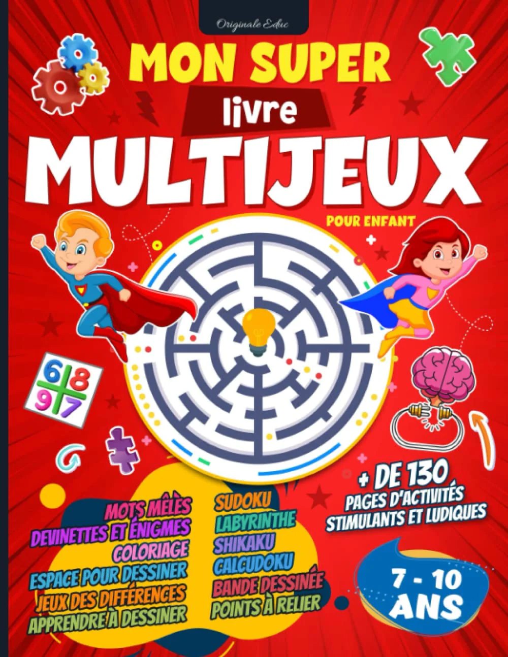 Mon super livre multi-jeux pour enfant: Cahier d'activités pour enfant de 7 à 10 ans avec + de 130 pages de jeux stimulants et ludiques - Énigmes et ... mêlés et bien plus. Idée Cadeau fille garçon - Image 4