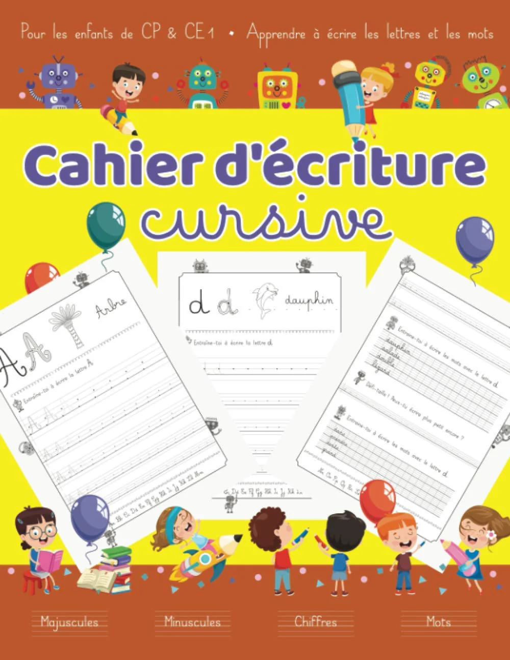 Cahier d’écriture cursive pour les enfants de CP & CE1 — Apprendre à écrire les lettres et les mots — Majuscules, minuscules, chiffres et mots - Image 4